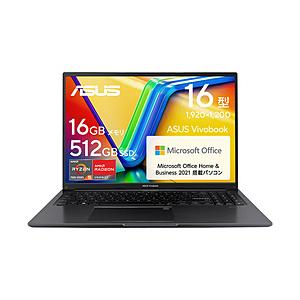 ASUS Vivobook ノートPC M1605YA 16インチ ノートパソコン Vivobook 16 インディーブラック M1605YA-R5165BW