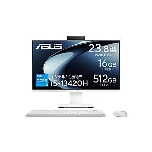 V440VAK-WPC125W デスクトップパソコン V400 AiO (V440VAK) ホワイト ［23.8型 /Windows11 Home /intel Core i5 /メモリ：16GB /SSD：512GB /2025年6月モデル］ | ASUS