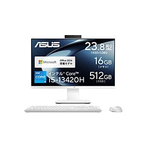 V440VAK-WPC026WS デスクトップパソコン V400 AiO (V440VAK) ホワイト ［23.8型 /Windows11 Home /intel Core i5 /メモリ：16GB /SSD：512GB /Office Homeand… | ASUS