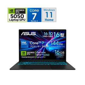 V3607VH-C7165R5050BKS ゲーミングノートパソコン Gaming V16 V3607(RTX 5050) ブラック ［16.0型 /Windows11 Home /intel Core 7 /メモリ：16GB /SSD：512GB… | ASUS