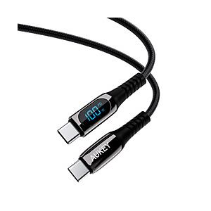 AUKEY ケーブル  Impulse Series USB-C to C デジタル表示 100W  ブラック CB-CC13-BK ［USB Power Delivery対応］ 【864】 | 