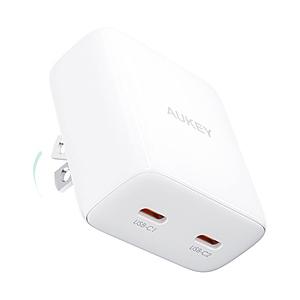 AUKEY（オーキー） USB充電器 Minima Duo 35W ［USB-C 2ポート］ AUKEY（オーキー） ホワイト PA-U4-WT ［2ポート /USB Power Delivery対応 /GaN(窒化ガリウ… | 