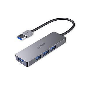 AUKEY CB-H36 高級な USB-Aハブ グレー バスパワー 4ポート 5％OFF USB3.0対応