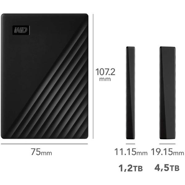 Western Digital WDBPKJ0050BBK-JESN [ポータブル型 /5TB] USB 3.1 Gen 1(USB 3.0)/2.0対応 ポータブルHDD WD My Passport ブラック 【sof001】 | Western Digital | 04