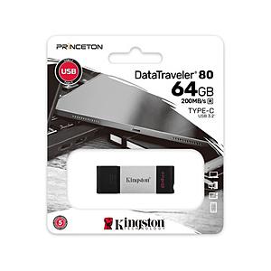 Kingston USBメモリ DataTraveler 80(Chrome/Mac/Windows)  KF-U2M64-7I ［64GB /USB TypeC /USB3.2 /キャップ式］ 【864】 | 