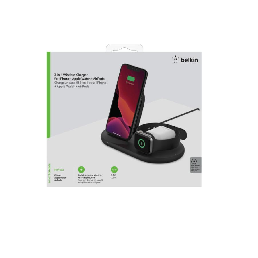 BELKIN BOOST↑CHARGE 3 in 1ワイヤレス充電スタンド（iPhone、Apple 