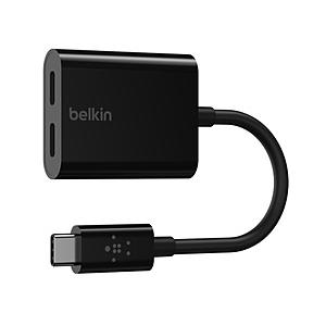 BELKIN CONNECT USB-C オーディオ + 充電アダプタ  ブラック F7U081btBLK 【864】 | Belkin