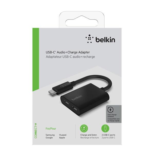 BELKIN CONNECT USB-C オーディオ + 充電アダプタ  ブラック F7U081btBLK 【864】 | Belkin | 02