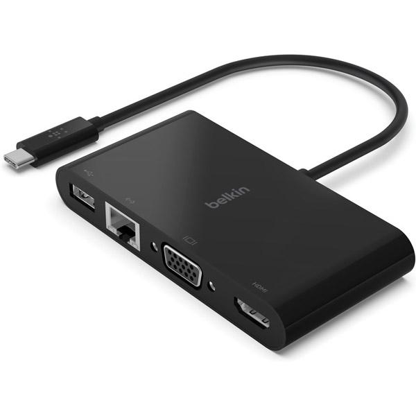 BELKIN ［USB-C オス→メス HDMI / VGA / LAN / USB-A］変換アダプタ  ブラック AVC005btBK | Belkin | 01