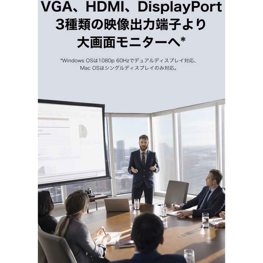 ［USB-C オス→メス カードスロットｘ2 / HDMI / VGA / DisplayPort / LAN /φ3.5mm / USB-Aｘ3 / USB-C］ USB PD対応 100W ドッキングステーション   INC004… | Belkin | 05