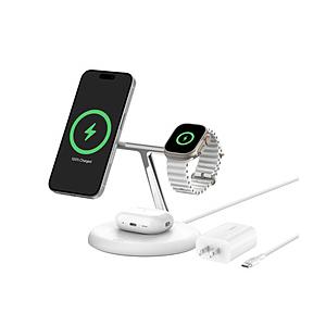 BELKIN BoostCharge Pro Qi2 3-in-1 ワイヤレス充電スタンド  ホワイト WIZ023dqWH ［USB Power Delivery対応 /3ポート］ | Belkin