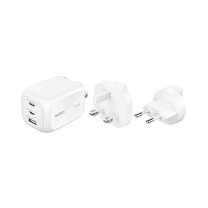 BELKIN BoostChargePro3ポートGaN充電器100Wプラグ交換式   WCH016fqWH | Belkin