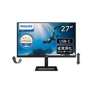 PHILIPS(フィリップス) USB-C接続 PCモニター  ブラック 27E1N1900AE/11 ［27型 /4K(3840×2160） /ワイド /60Hz］ | Philips