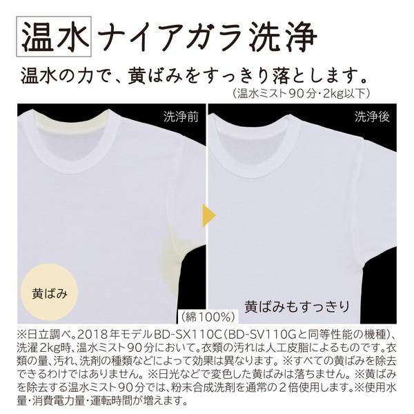 HITACHI(日立) ドラム式洗濯乾燥機 BD-SV110GL-W [洗濯11.0kg /乾燥6.0kg /ヒーター乾燥(水冷・除湿タイプ) /左開き]【生産完了品】 【お届け日時指定不可】 | 日立 | 08