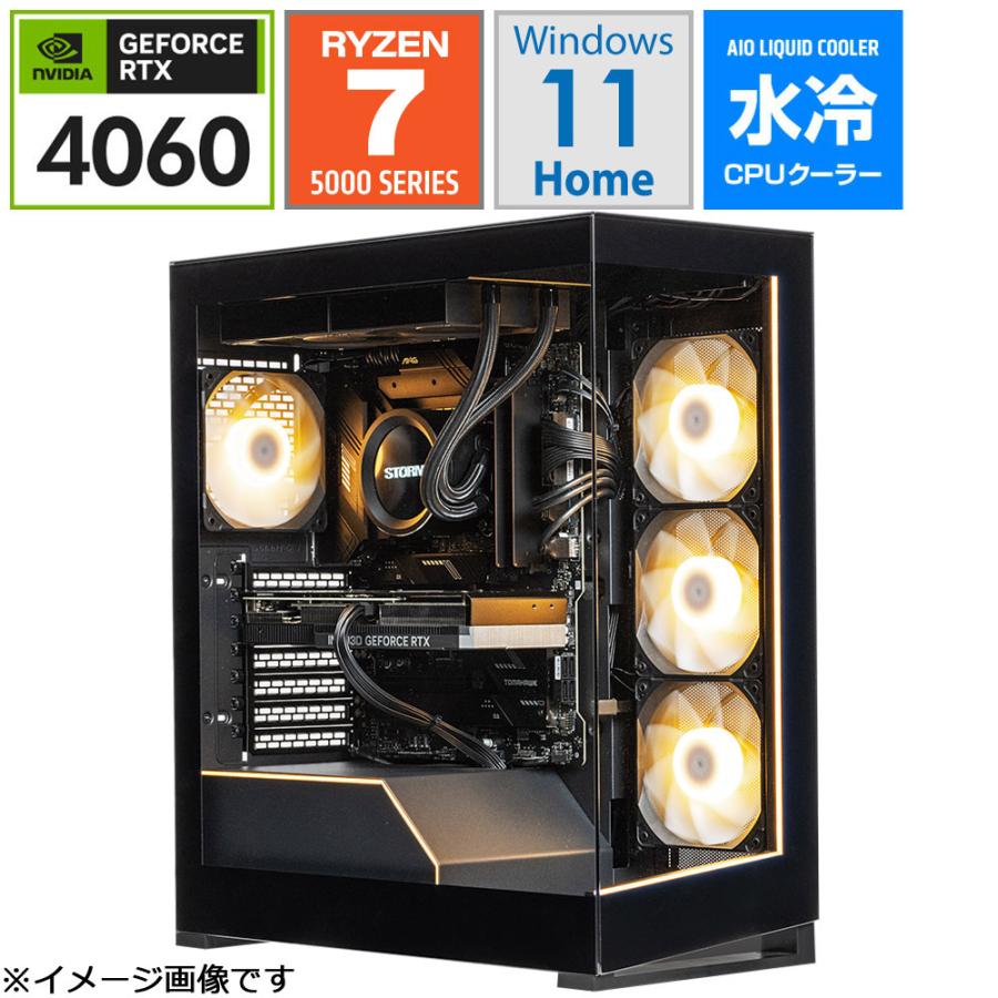 STORM ゲーミングデスクトップパソコン ブラック EK57X46[RTX4060] 【影界シリーズ】 |  | 01
