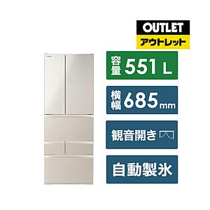 冷蔵庫 VEGETA（ベジータ）FKシリーズ サテンゴールド GR-W550FK-EC [幅68.5cm /551L /6ドア /観音開きタイプ /2024年]【生産完了品】【基本設置料金セット】 | TOSHIBA