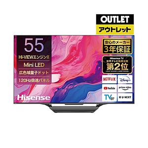 Hisense(ハイセンス) 液晶テレビ 55U8N [55V型 /Bluetooth対応 /4K対応 /BS・CS 4Kチューナー内蔵 /YouTube対応]【生産完了品】 【お届け日時指定不可】 | 