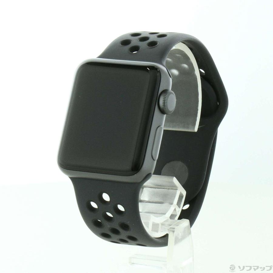 〔中古〕Apple(アップル)  Apple Watch Series 3 Nike+ GPS 38mm スペースグレイアルミニウムケース アンスラサイト／ブラックNikeスポーツバンド｜y-sofmap｜02
