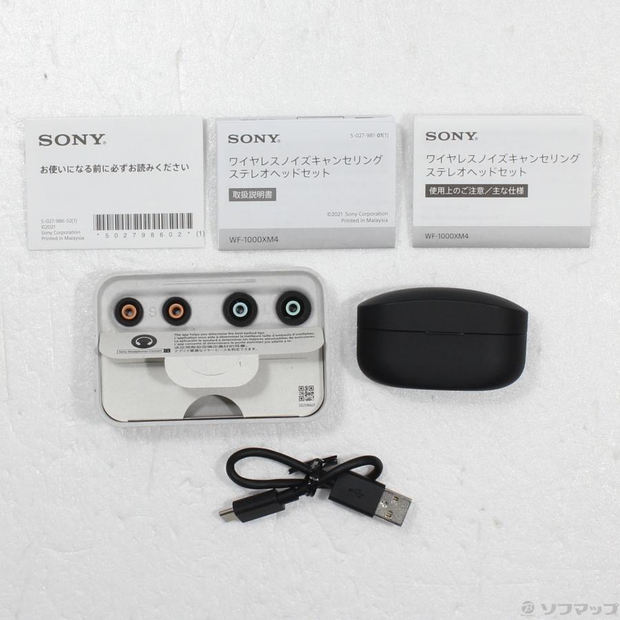 SONY - WF-1000XM4 BMソニーイヤホン中古 SONY 中古 ワイヤレスイヤホン WF-1000XM4 B ブラック 難あり