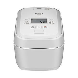 〔中古〕HITACHI(日立)  〔展示品〕 炊飯ジャー 圧力＆スチーム　ふっくら御膳 フロストホワイト RZ-V100HM ［5.5合 ／圧力IH］ | 日立