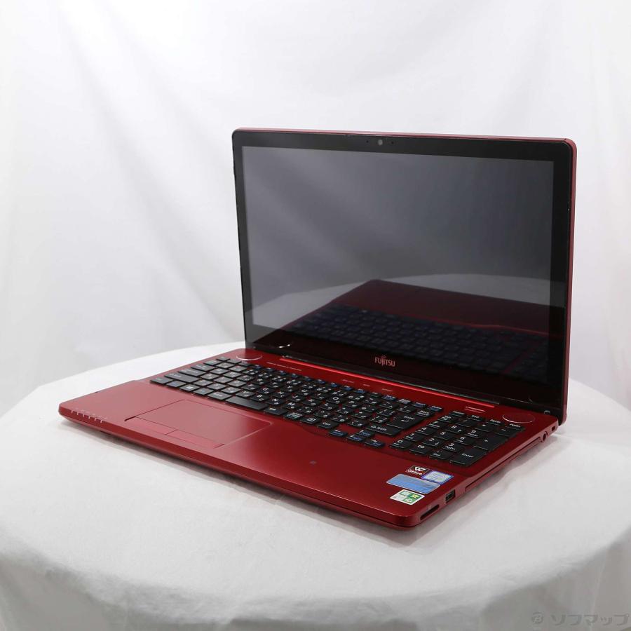 〔中古〕FUJITSU(富士通）  格安安心パソコン LIFEBOOK AH77／W FMVA77WR ガーネットレッド 〔Windows 10〕 | 富士通 | 01
