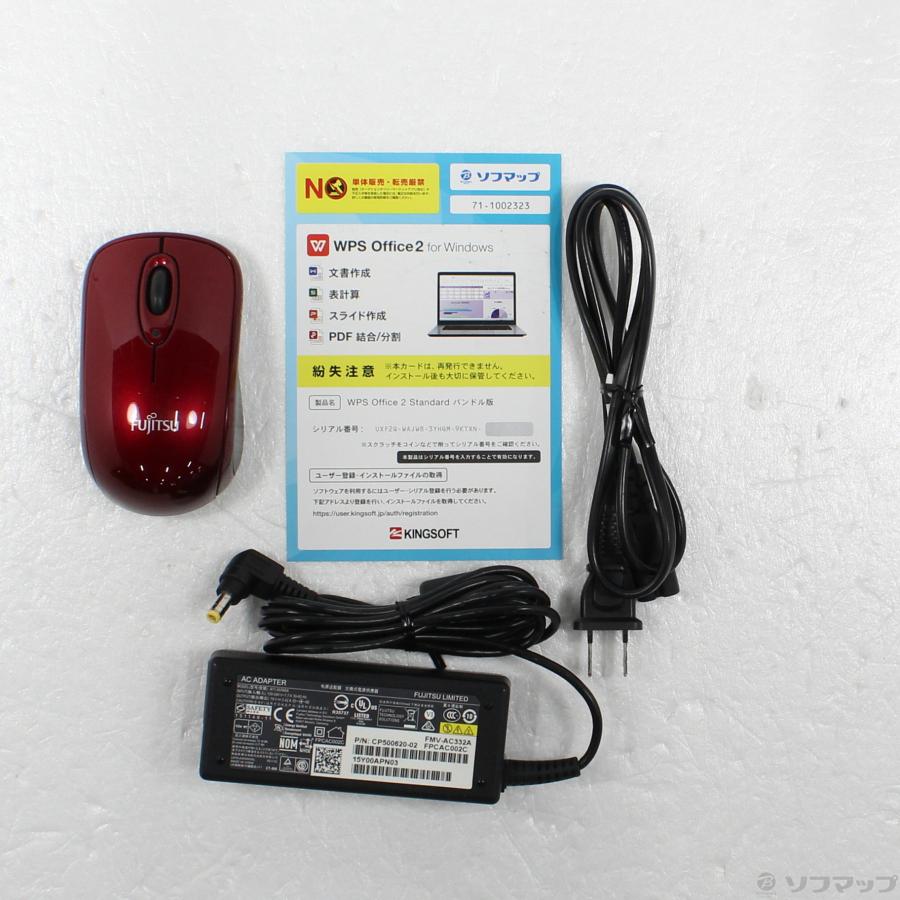 〔中古〕FUJITSU(富士通）  格安安心パソコン LIFEBOOK AH77／W FMVA77WR ガーネットレッド 〔Windows 10〕 | 富士通 | 05