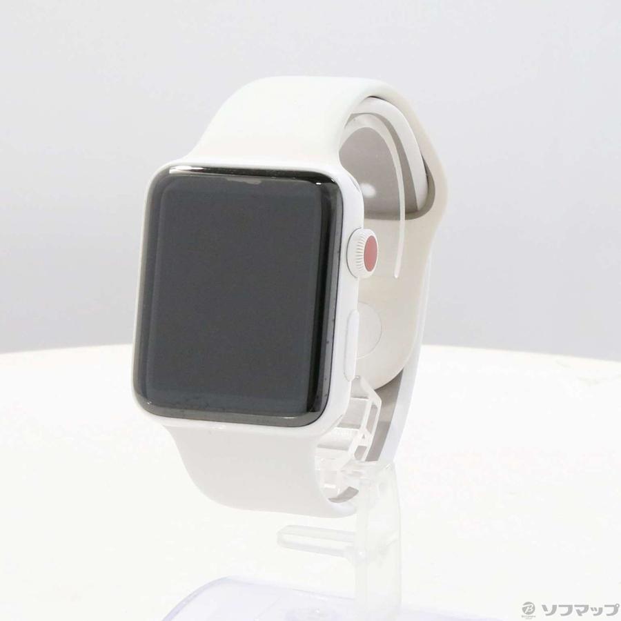 〔中古〕Apple(アップル)  Apple Watch Series 3 GPS + Cellular 42mm ホワイトセラミックケース ソフトホワイト／ペブルスポーツバンド | Apple | 01