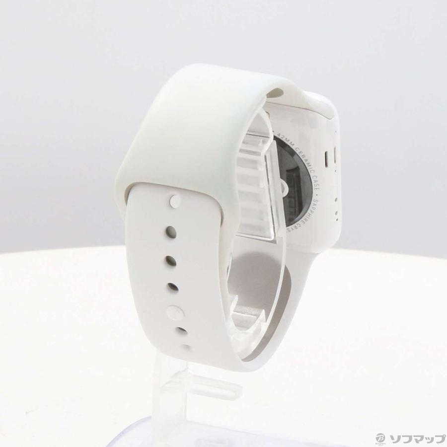 〔中古〕Apple(アップル)  Apple Watch Series 3 GPS + Cellular 42mm ホワイトセラミックケース ソフトホワイト／ペブルスポーツバンド | Apple | 03