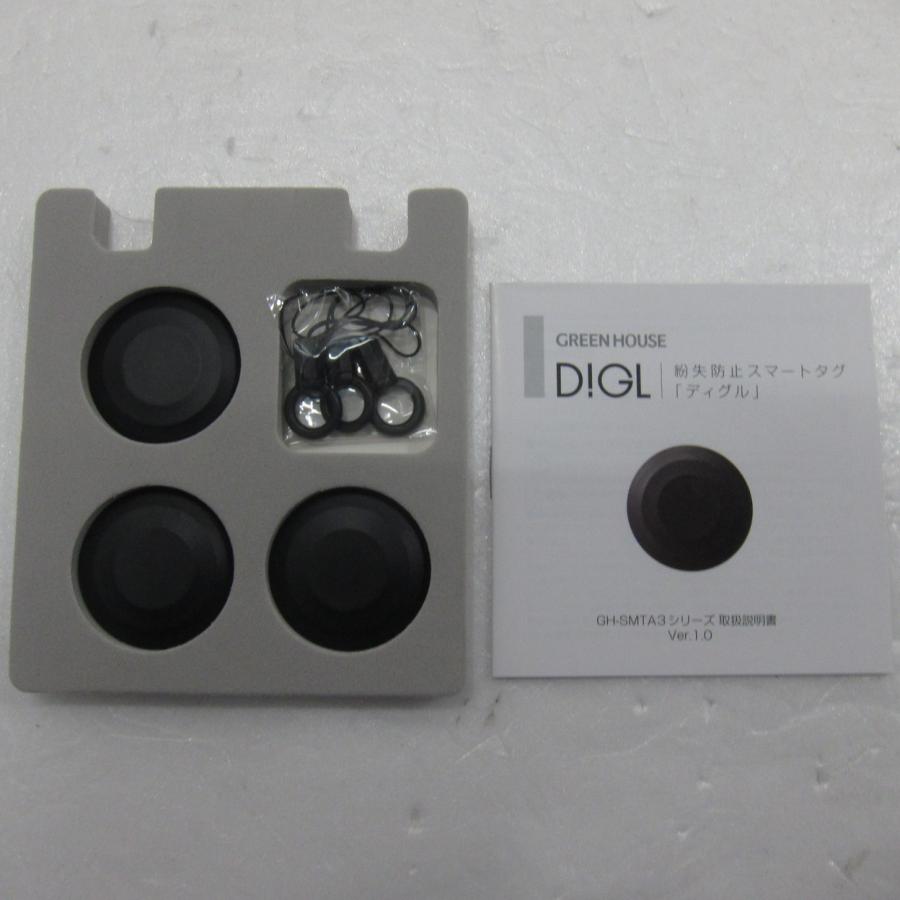 〔中古〕GREEN HOUSE(グリーンハウス)  〔展示品〕 スマートタグ DIGL(ディグル)3個入り ブラック GH-SMTA3MS-BK | GREEN HOUSE（パソコン） | 01