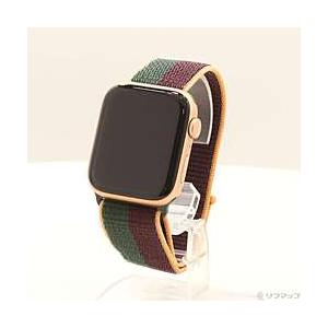 〔中古〕Apple(アップル)  Apple Watch SE 第1世代 GPS 44mm ゴールドアルミニウムケース ダークチェリー／フォレストグリーンスポーツループ | Apple