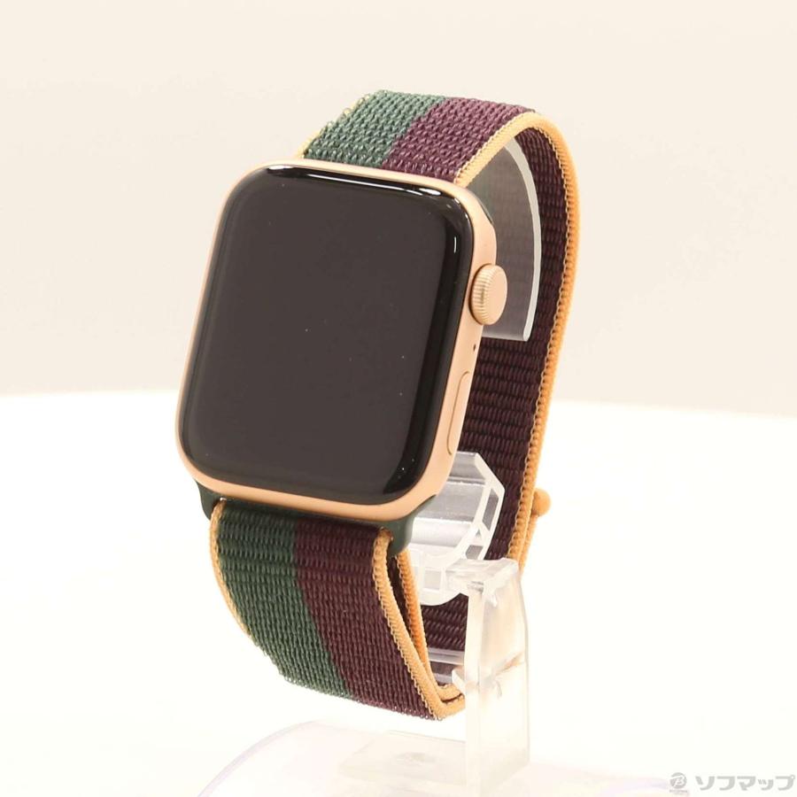 〔中古〕Apple(アップル)  Apple Watch SE 第1世代 GPS 44mm ゴールドアルミニウムケース ダークチェリー／フォレストグリーンスポーツループ | Apple | 01