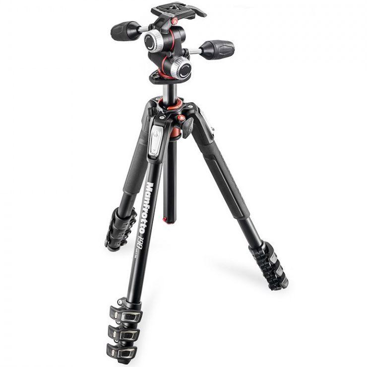 〔中古〕Manfrotto  〔展示品〕 MK190XPRO4-3W 190プロアルミニウム三脚4段+RC2付3ウェイ雲台キット 箱破損品 | Manfrotto | 01