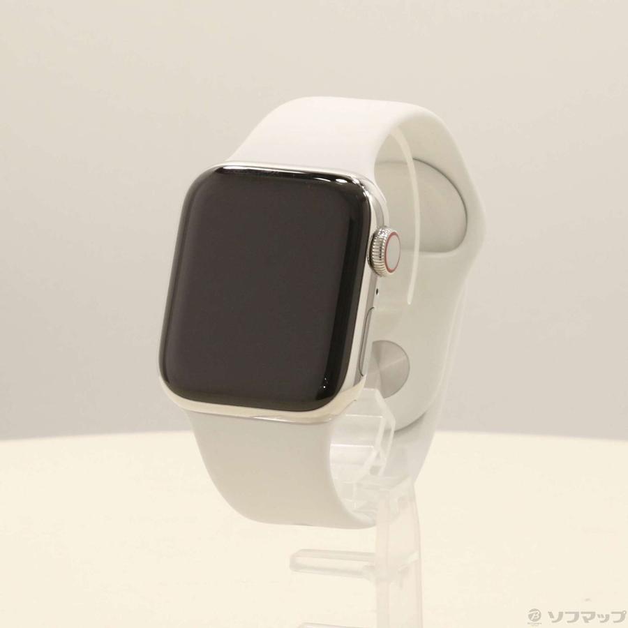 〔中古〕Apple(アップル)  Apple Watch Series 5 GPS + Cellular 40mm ステンレススチールケース ホワイトスポーツバンド | Apple | 01