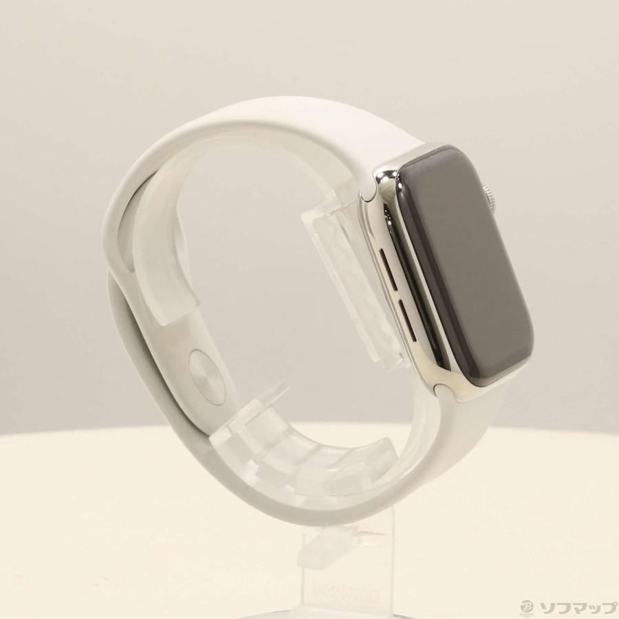 〔中古〕Apple(アップル)  Apple Watch Series 5 GPS + Cellular 40mm ステンレススチールケース ホワイトスポーツバンド | Apple | 04