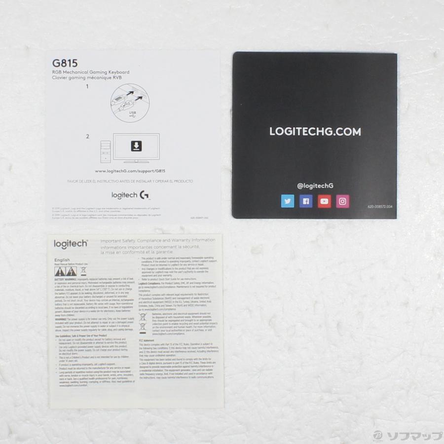 〔中古〕logicool(ロジクール)  G813 RGBメカニカル ゲーミングキーボード G813-CK クリッキー 赤軸 | logicool | 05