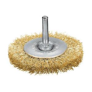 LESSMANN ＬＥＳＳＭＡＮＮ 軸付ホイルブラシ 真鍮メッキ鋼線 ０．２５ φ７０ ４１７７５２ | 