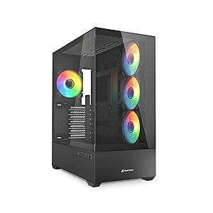 SHARKOON PCケース [ATX /Micro ATX /Mini-ITX] AK6 ブラック SHA-AK6-RGB-BK | 