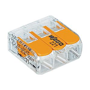 ワゴジャパン WAGO　WFR−3　より線・単線ワンタッチ接続可能コネクタ　3穴用　50個入り WFR-3 | 