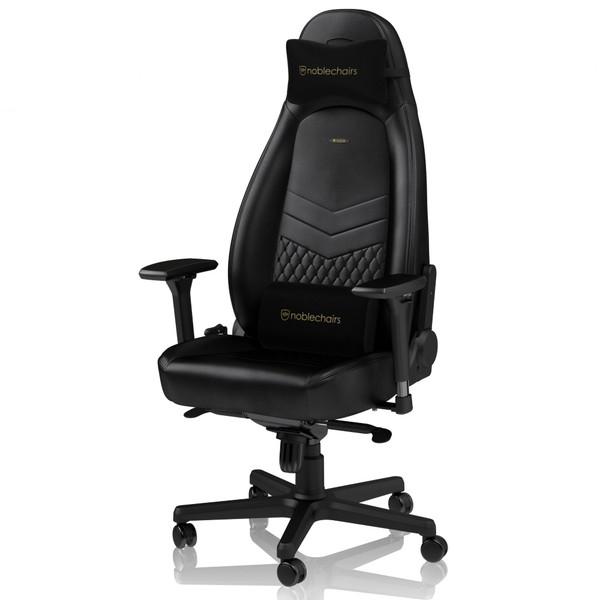 【送料無料】 NOBLECHAIRS NBL-ICN-RL-BLA-SGL ゲーミングチェア ICON Real Leather ブラック | 