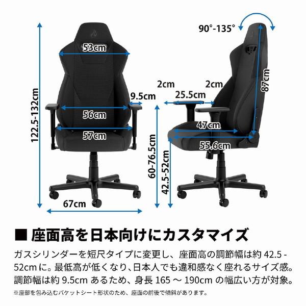【送料無料】 NOBLECHAIRS NC-S300PRO-B ゲーミングチェア [W670ｘD556ｘH1225〜1320mm] S300 PRO ブラック |  | 05