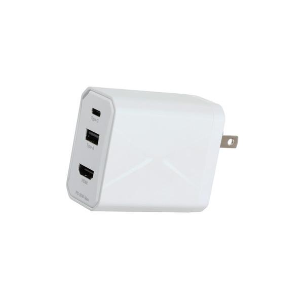 マルチドック充電器 3ポート 60W USB Type-Cケーブル  ホワイト GH-ACU3PA-WH ［3ポート /USB Power Delivery対応 /GaN(窒化ガリウム) 採用］ 【864】 | GREEN HOUSE（パソコン） | 02