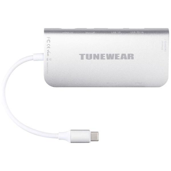 TUNEWEAR 0.12m［USB-C オス→メス SDカードスロット / micro SDカードスロット / HDMI / Mini DisplayPort / LAN / USB-Aｘ2 / USB-Cｘ1］ | TUNEWEAR | 02