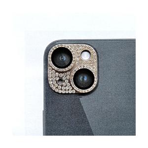 アクロス iPhone 14/14 Plus ラインストーン カメラカバーガラスローズゴールド | アクロス