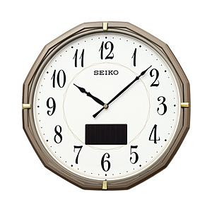 SEIKO 掛け時計 【ハイブリッドソーラー】 薄グレーメタリック SF244N ［電波自動受信機能有］ | SEIKO
