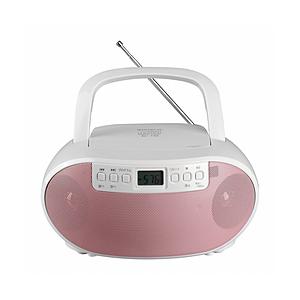 WINTECH CDラジオ WINTECH ホワイト×ピンク KC-132WP ［ワイドFM対応 /ハイレゾ非対応 /Bluetooth非対応］ | 