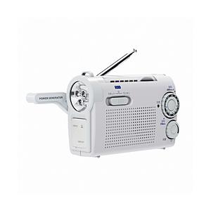WINTECH 手回し充電ラジオライト WINTECH ホワイト KDR-108W ［ワイドFM対応 /AM/FM］ | 