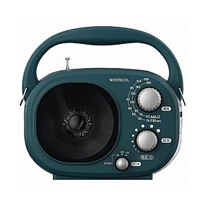 WINTECH 防滴防塵現場ラジオ コンパクト  ブルーグリーン GBR-7CBT ［ワイドFM対応 /防水ラジオ /AM/FM］ | 