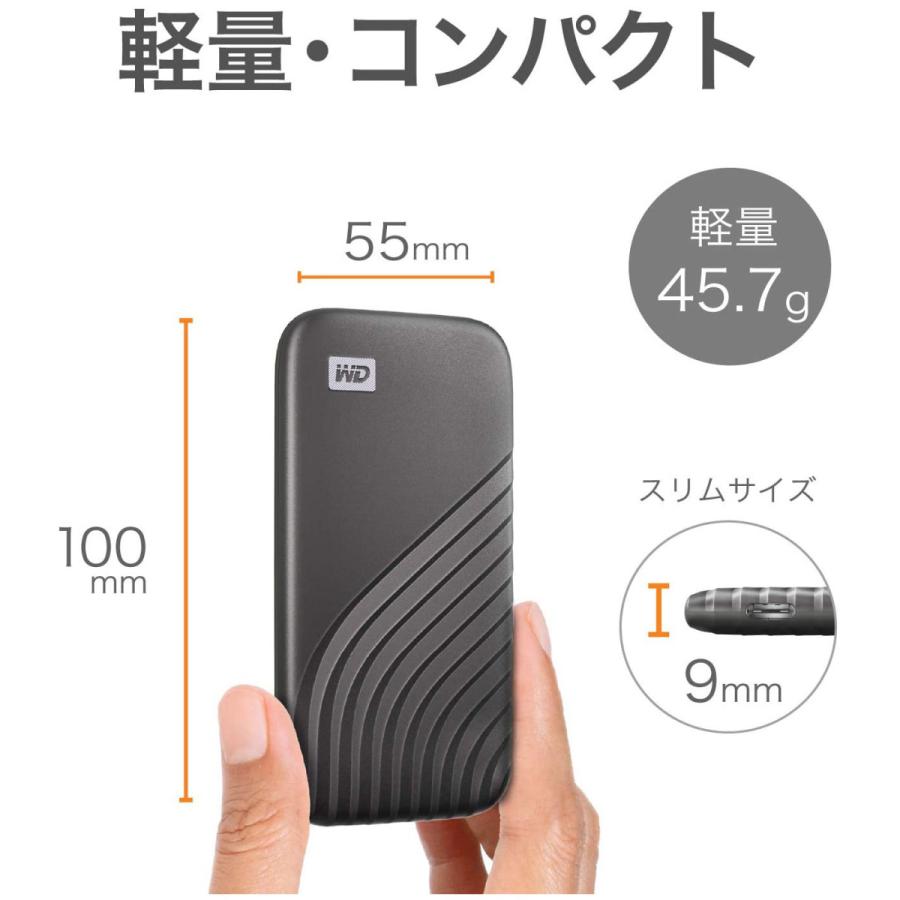 Western Digital WDBAGF0010BBL-JESN 外付けSSD USB-C＋USB-A接続 My Passport SSD 2020 Hi-Speed(Mac/Win対応)(PS5/PS4対応) ブルー ［1TB /ポータブル型］ | Western Digital | 03
