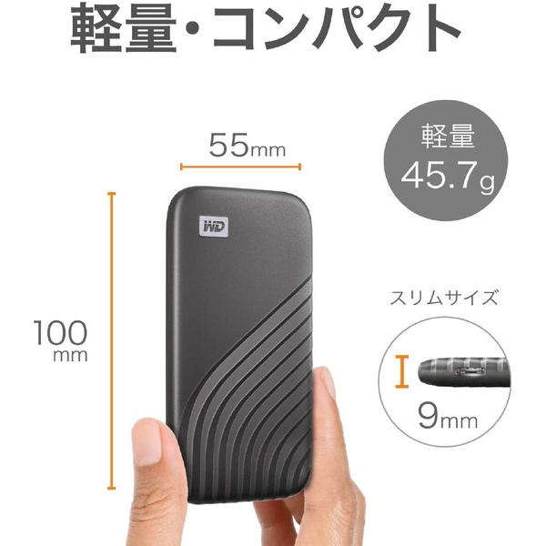 Western Digital WDBAGF0020BBL-JESN 外付けSSD USB-C＋USB-A接続 My Passport SSD 2020 Hi-Speed ブルー ［ポータブル型 /2TB］ | Western Digital | 02