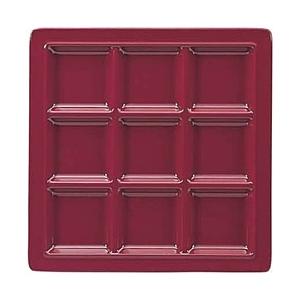 カンプラ メラミン スクエアプレート 9仕切皿 M-2350 レッド ＜RSK5201＞ | 
